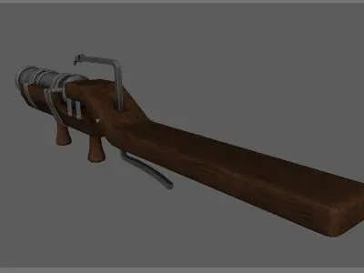Medieval Firearm HandCannon 3D Model Lowpoly Low-poly 3D model purchase