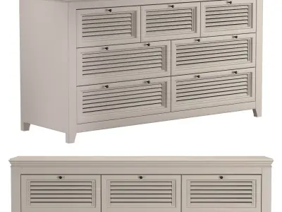 SHUTTER 7-DRAWER DRESSER 3D model