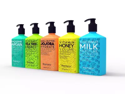 Shampoo Bottles Low-poly 3D model