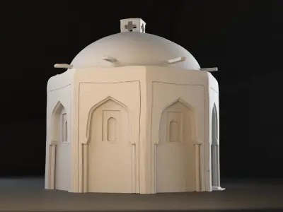 Old Eastern Building  Low-poly 3D model