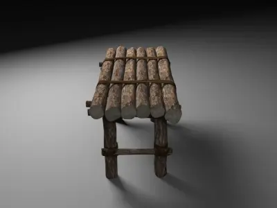 Old Table Low-poly 3D model shop