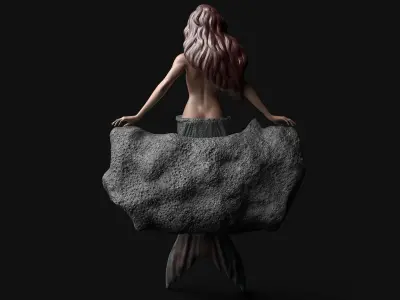 Mermaid in zbrush Low-poly 3D model