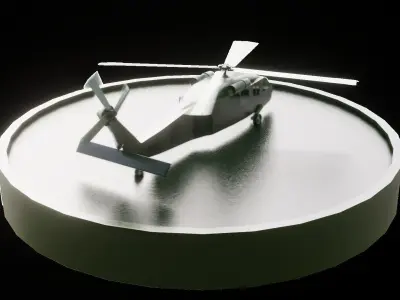 Low Poly Army Chopper or Helicopter Low-poly 3D model