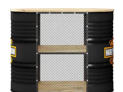 Barrel reception desk 3D model
