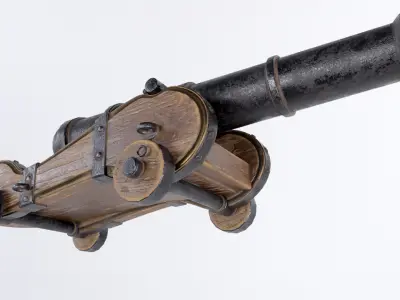 Pirate Ship Cannon Low-poly 3D model