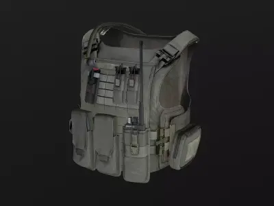 Tactical vest Low-poly 3D model 6