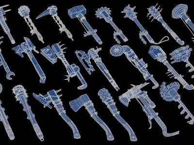 Modifiable Strike Weapons Big Collection 3D Model Pack