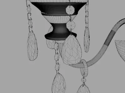 Light2 sconce with lamps and crystals Free 3D model