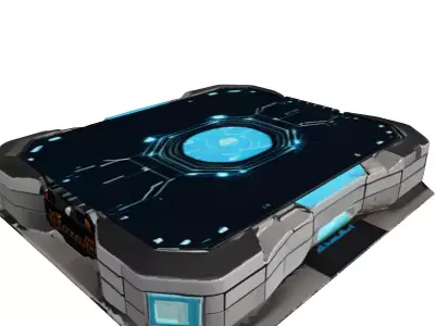Futuristic Data Pad with Cracked Screen 3D model
