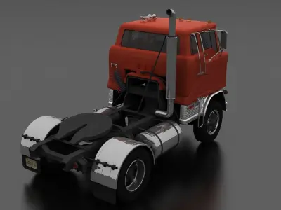 H-Series HD-950 Semi Truck Day Cab 1961 Low-poly 3D model