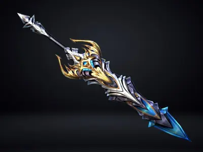 Futuristic Sword Low-poly 3D model 2