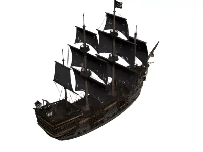 Pirate Ship Realistic Wooden Galleon 3D model