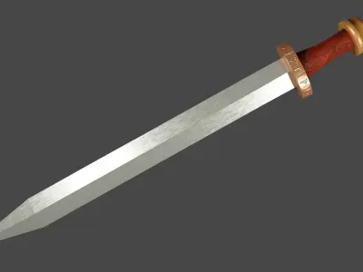 Spatha sword Low-poly 3D model