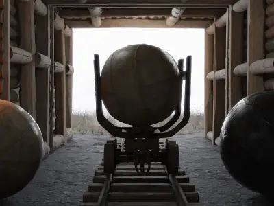 Linen Fireball Low-poly 3D model