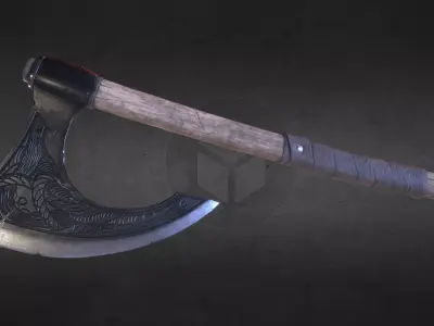 Viking battle-axe Free low-poly 3D model