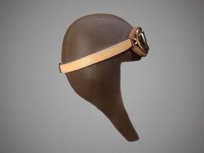 Pilot Retro Hat Low-poly 3D model