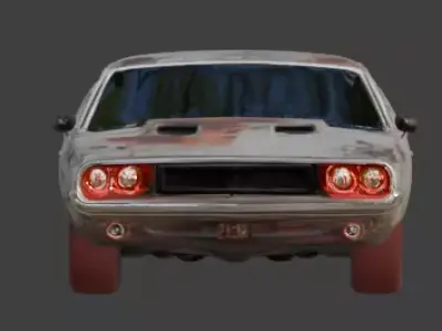 Demonic Heavy-Rust Haunted Muscle Car 3D Model Low-poly 3D model