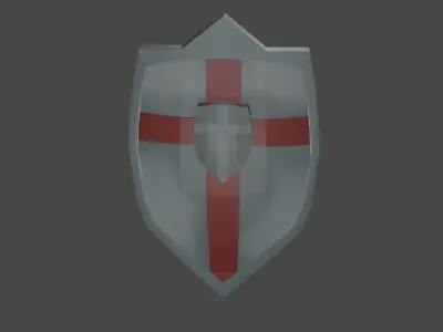 shield Low-poly 3D model 2