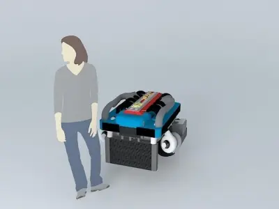 Car engine NEG V12 Free 3D model