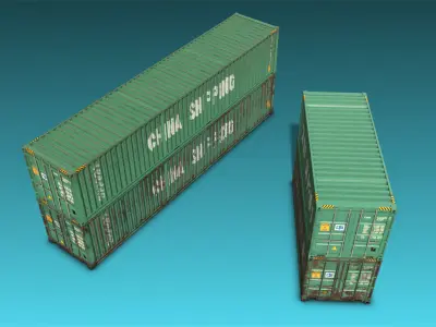 Shipping Container 07 Low-poly 3D model