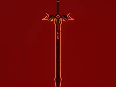 Stylized Demon sword Low-poly 3D model