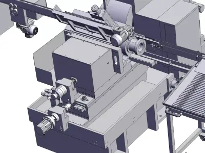 Fully automated feeding system for grinding production line 3D model
