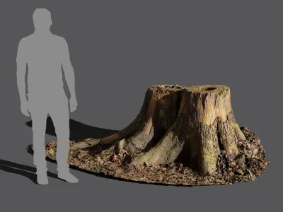  Short Cut Forest Twin Tree Stump Model 