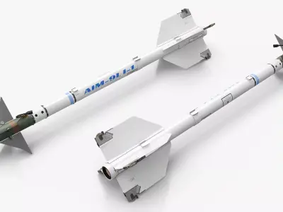 AIM-9 Sidewinder Air to Air Missile 3D model