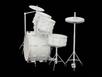 Complete Drum Set Free low-poly 3D model
