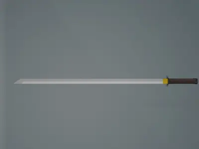 game ready sword samurai Free low-poly 3D model