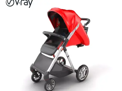Sporty Stroller Aerodynamic Design Model Pack Low-poly 3D model