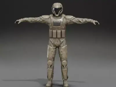 Special Forces Military Game Ready Soldier - UE4 Skeleton  Low-poly 3D model