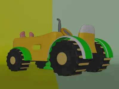 Cartoon Tractor  3D model by anuragyadav