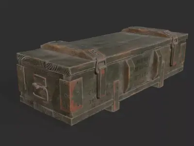 Military Wooden Box Low-poly 3D model purchase