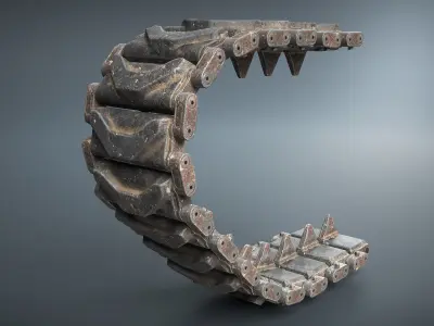 Tracks T-98E1 for US light tanks Low-poly 3D model