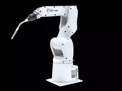 Fanuc LR MATE 200IB Cinema 4D Rigged Robotic Arm 3D model