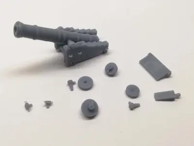 3d printable old english ship cannon 3D print model