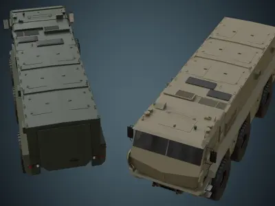 Military Truck 1A Low-poly 3D model