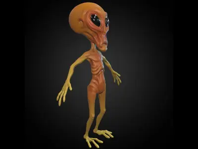 Alien humanoid Low-poly 3D model order