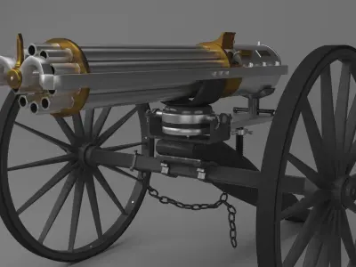 Gatling Gun 3D model get