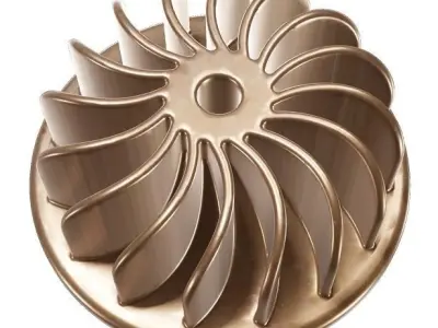 Mechanical Copper Impeller Low-poly 3D model