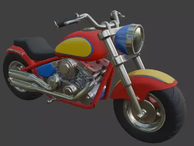 Cartoon Motorcycle 3D Model 3D model 3