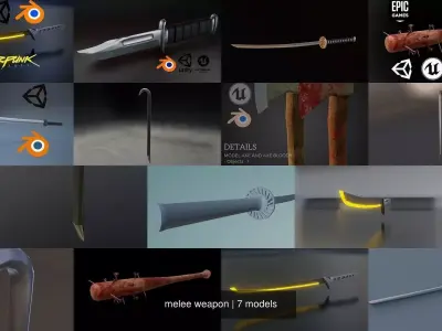 melee weapon 3D Model Pack purchase