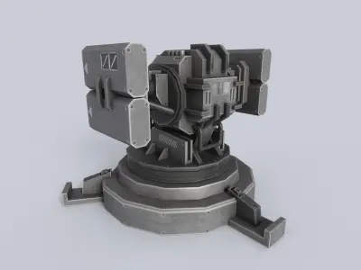 Prototype turret Low-poly 3D model from CGTrader