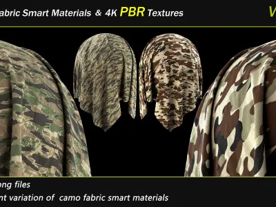 50 camo Fabric Smart Material Bundle and 4K PBR Texture Texture