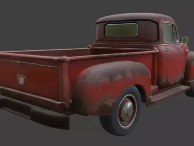 Vintage Rusty Pickup Truck 3D Model 3D model 8
