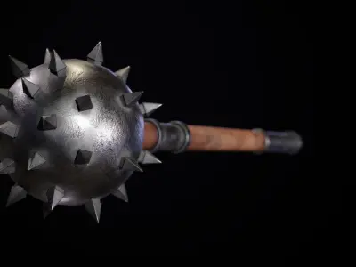 Game Ready Morning Star Mace Low Poly PBR Low-poly 3D model