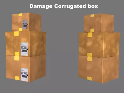 Cardboard box Low-poly 3D model 8