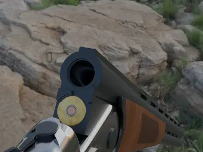 Shotgun with two barrels 3D model