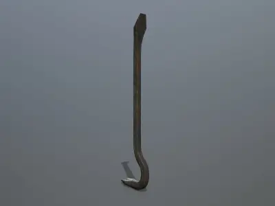 Crowbar hook Low-poly 3D model order